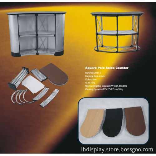square pole promotion table shelf